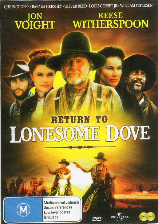 Cat. No. DVDM 1519: RETURN TO LONESOME DOVE ~ JON VOIGHT / REESE WITHERSPOON / BABARA HERSHEY / OLIVER REED. UNIVERSAL / VIAVISION VVE283.