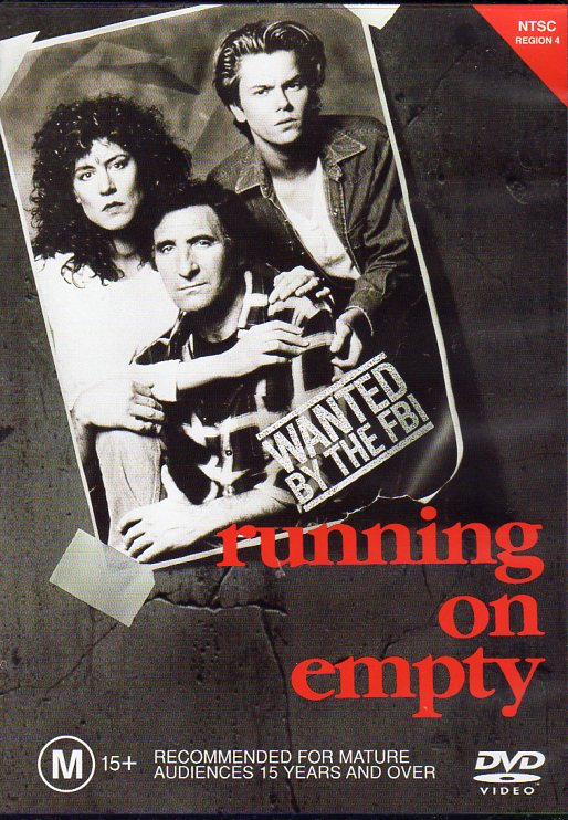 Cat. No. DVDM 1180: RUNNING ON EMPTY ~ JUDD HIRSCH / CHRISTINE LAHTI / RIVER PHOENIX / MARTHA PLUMPTON. WARNER BROS. 11843.