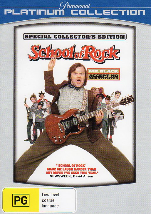 Cat. No. DVD 1379: SCHOOL OF ROCK ~ JACK BLACK / JOAN CUSACK. PARAMOUNT DVD7763.