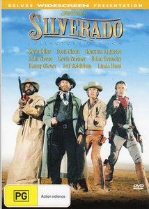 Cat. No. DVDM 1685: SILVERADO ~ KEVIN KLINE / KEVIN COSTNER / BRIAN DENNEHY / DANNY GLOVER. COLUMBIA J1736.
