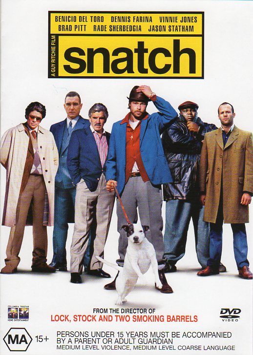Cat. No. DVDM 1573: SNATCH ~ BRAD PITT / JASON STATHAM / BENICIO DEL TORO. COLUMBIA / TRI STAR DT30789.
