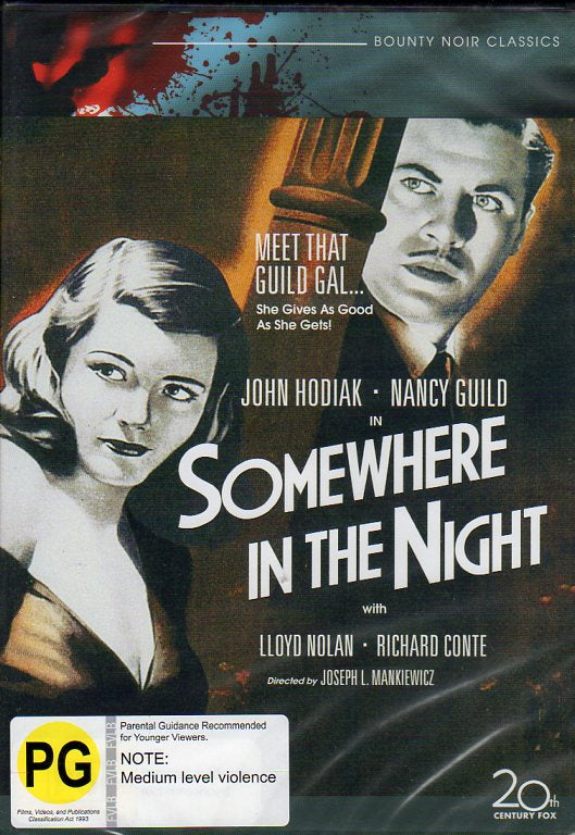 Cat. No. DVDM 1744: SOMEWHERE IN THE NIGHT ~ JOHN HODIAK / NANCY GUILD / LLOYD NOLAN / RICHARD CONTE. 20TH CNTURY FOX / BOUNTY BF235.