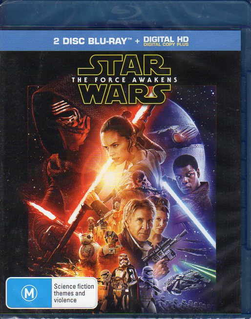 Cat. No. DVDMBR 1756: STAR WARS - THE FORCE AWAKENS ~ HARRISON FORD / MARK HAMILL / CARRIE FISHER / ADAM DRIVER / MAX VON SYDOW. LUCASFILMS T27790.