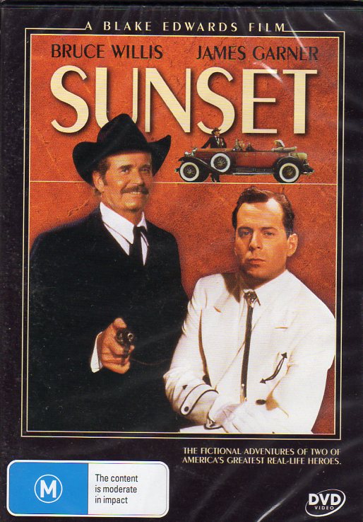 Cat. No. DVDM 1652: SUNSET ~ BRUCE WILLIS / JAMES GARNER. COLUMBIA / JIGSAW J5178.