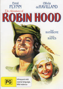 Cat. No. DVDM 1386: THE ADVENTURES OF ROBIN HOOD ~ ERROL FLYNN / OLIVIA DE HAVILLAND / BASIL RATHBONE. WARNER BROS. Y25197.