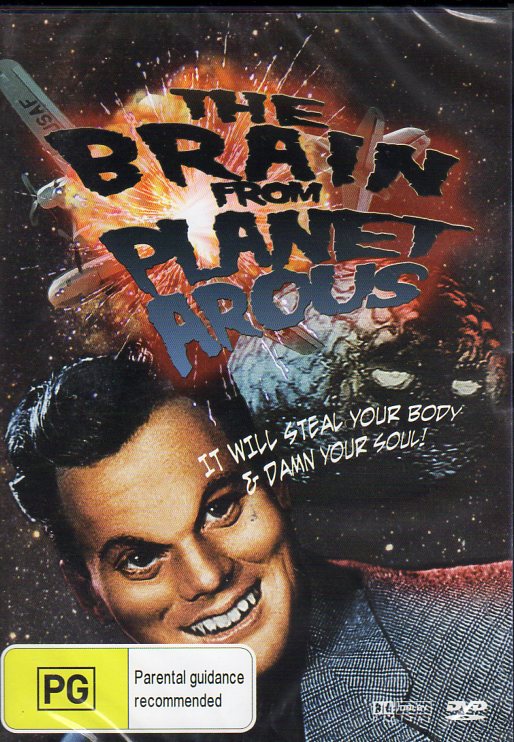 Cat. No. DVDM 1895: THE BRAIN FROM PLANET AROUS ~ JOHN AGAR / JOYCE MEADOWS / ROBERT FULLER / HENRY TRAVIS. BOUNTY BF69.