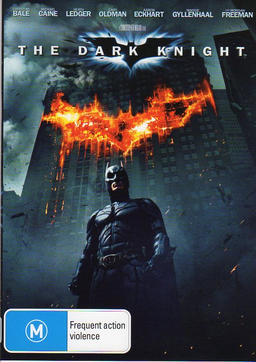 Cat. No. DVDM 1055: THE DARK KNIGHT ~ CHRISTIAN BALE, MICHAEL CAINE, HEATH LEDGER. WARNER BROS. Y22495.