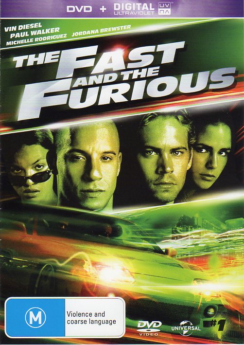 Cat. No. DVDM 1049: THE FAST & THE FURIOUS #1 ~ VIN DIESEL / PAUL WALKER / MICHELLE RODRIGUEZ / JORDANA BREWSTER. UNIVERSAL D32415.
