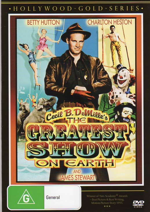 Cat. No. DVDM 1671: THE GREATEST SHOW ON EARTH ~ CHARLTON HESTON / BETTY HUTTON / JAMES STEWART. PARAMOUNT / SHOCK KAL5034.