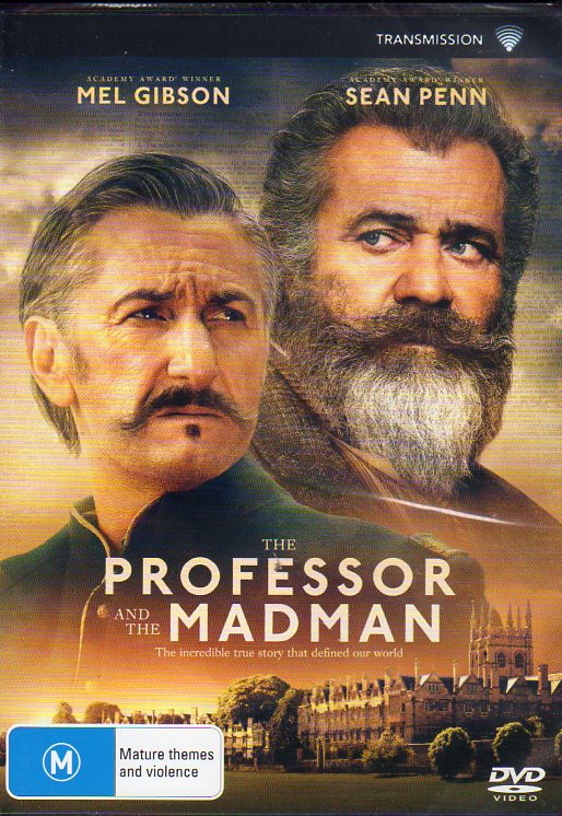 Cat. No. DVDM 1935: THE PROFESSOR AND THE MADMAN ~ MEL GIBSON / SEAN PENN / NATALIE DORMER / EDDIE MARSAN. TRANSMISSION / UNIVERSAL / SONY DL6933.