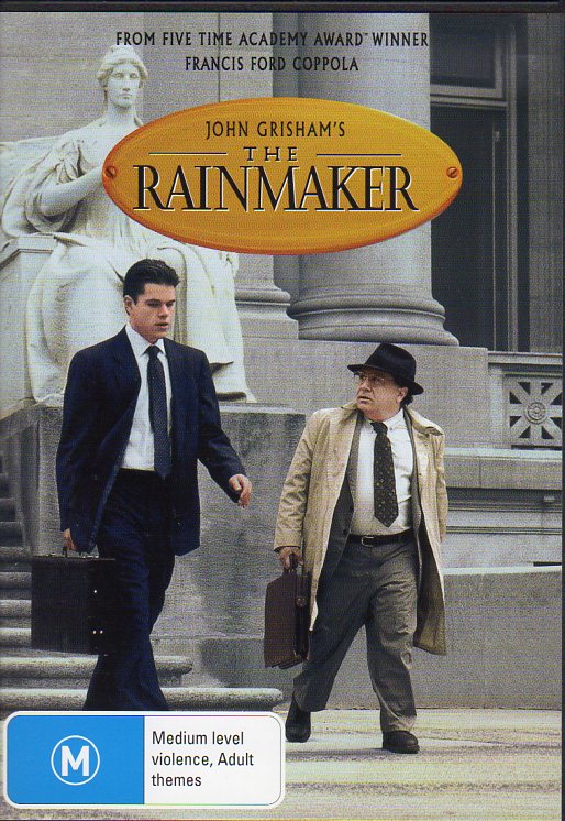 Cat. No. DVDM 1147: THE RAINMAKER ~ MATT DAMON / CLAIRE DANES / MARY KAY PLACE / DANNY DIVITO / MICKEY ROURKE / JON VOIGHT. PARAMOUNT PAR 1015.
