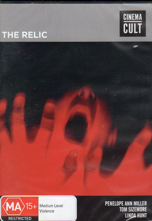 Cat. No. DVDM 1911: THE RELIC ~ PENELOPE ANN MILLER / TOM SIZEMORE / LINDA HUNT / JAMES WHITMORE. UNIVERSAL / SHOCK KAL4343.