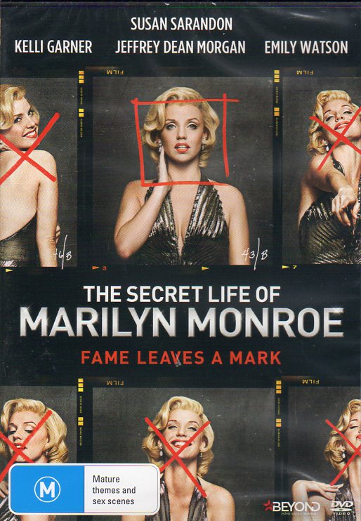 Cat. No. DVDM 1832: THE SECRET LIFE OF MARILYN MONROE ~ KELLI GARNER / SUSAN SARANDON / JEFFREY DEAN MORGAN / EMILY WATSON. A+E NETWORKS / BEYOND BHE6153.