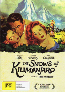 Cat. No. DVDM 1599: THE SNOWS OF KILIMANJARO ~ GREGORY PECK / SUSAN HAYWARD / AVA GARDNER. BEYOND FV458.