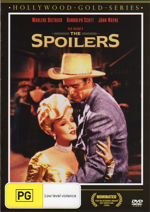 Cat. No. DVDM 1480: THE SPOILERS ~ JOHN WAYNE / MARLENE DIETRICH / RANDOLPH SCOTT. UNIVERSAL / SHOCK KAL4596.