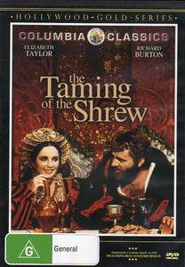 Cat. No. DVDM 1866: THE TAMING OF THE SHREW ~ ELIZABETH TAYLOR / RICHARD BURTON / CYRIL CUSACK / MICHAEL HORDERN. COLUMBIA / SHOCK KAL3834.