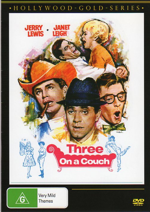 Cat. No. DVDM 1702: THREE ON A COUCH ~ JERRY LEWIS / JANET LEIGH / MARY ANN MOBLEY. COLUMBIA / SHOCK KAL5078.
