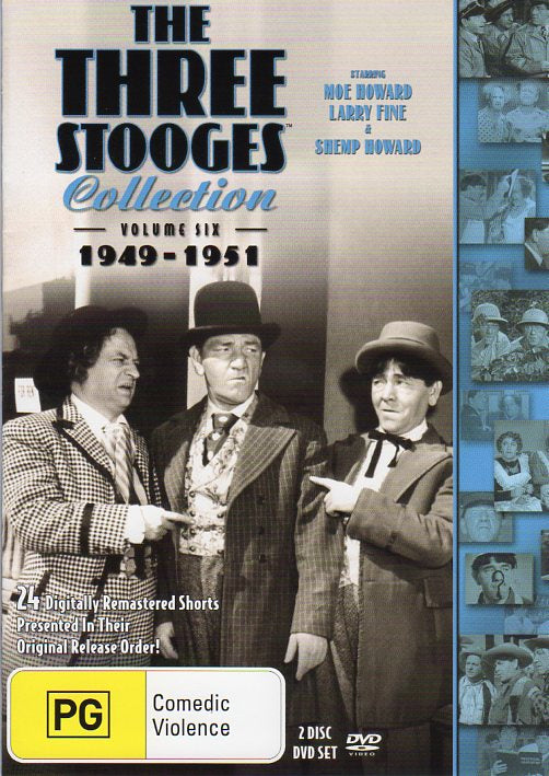 Cat. No. DVDM 1295: THE THREE STOOGES ~ THE THREE STOOGES COLLECTION. VOL. 6. SONY / SHOCK KAL4047.