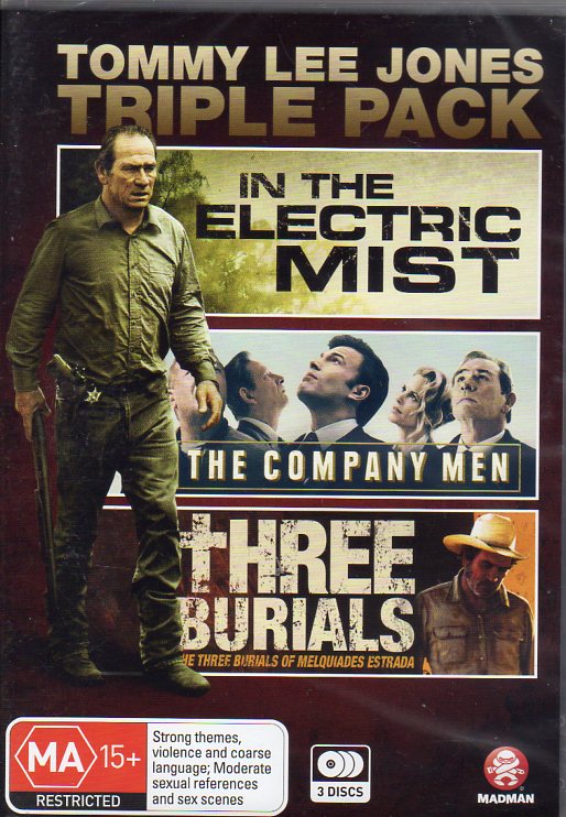 Cat. No. DVDM 1825: TOMMY LEE JONES TRIPLE PACK ~ TOMMY LEE JONES PLUS VARIOUS ACTORS. MADMAN MMA8940.