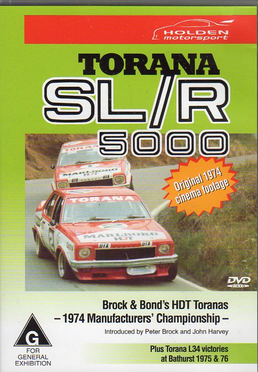 Cat. No. DVDS 1138: TORANA SL/R 5000 - BROCK AND BOND'S HDT TORANAS: 1974 MANUFACTURER'S CHAMPIONSHIP. CHEVRON 103761-9