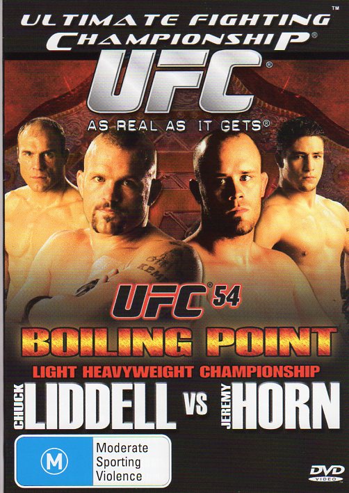Cat. No. DVDS 1094: UFC 54 - LIGHT HEAVYWEIGHT CHAMPIONSHIP: CHUCK LIDDELL VS JEREMY HORN. EAGEL ENT. EAG1889.