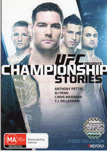 Cat. No. DVDS 1022: UFC PRESENTS CHAMPIONSHIP STORIES. SERIOUS BUSINESS / BEYOND. BHE5905.