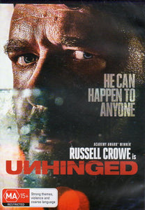 Cat. No. DVDM 1738: UNHINGED ~ RUSSELL CROWE / CAREN PISTORIUS / GABRIEL BATEMAN / JIMMI SIMPSON. STUDIOCANAL DL8875.