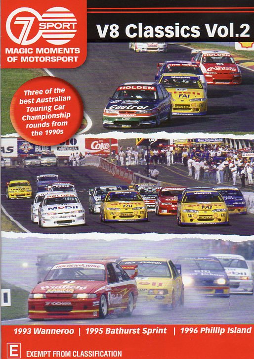 Cat. No. DVDS 1035: V8 CLASSICS. VOL.2. ~ THREE OF THE BEST AUSTRALIAN TOURING CAR CHAMPIONSHIP ROUNDS FROM TE 1990s. CHVRON BHE6247.