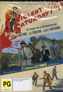 Cat. No. DVDM 1745: VIOLENT SATURDAY ~ VICTOR MATURE / RICHARD EGAN / LEE MARVIN / VIRGINIA LEIGH. 20TH CENTURY FOX / BOUNTY BF227.