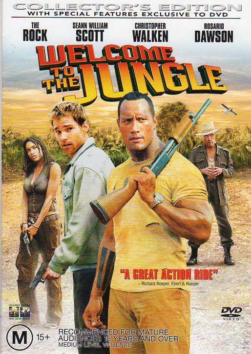 Cat. No. DVDM 1558: WELCOME TO THE JUNGLE ~ THE ROCK / SEANN WILLIAM SCOTT / CHRISTOPHER WALKEN. UNIVERSAL COLUMBIA D36126.